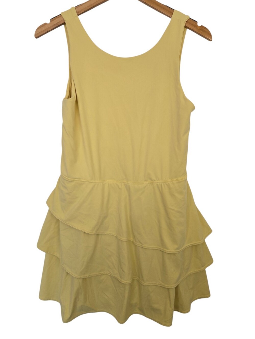 💛 JoyLab Large Yellow Ruffle Cutout Athletic Dress - Picture 2 of 4